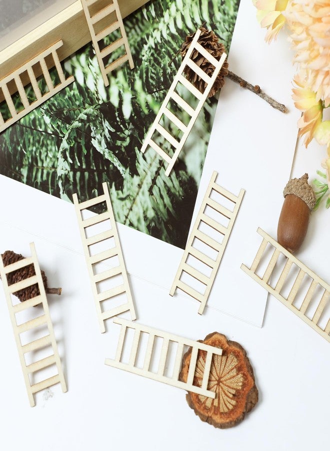 Gallipower 20 Pcs Mini Garden Ladder,Small Wooden Ladder,Wooden Miniature Garden Furniture,Mini Toy Ladders Accessories for Landscape Dollhouse Ladd-er Decorations - Image 4